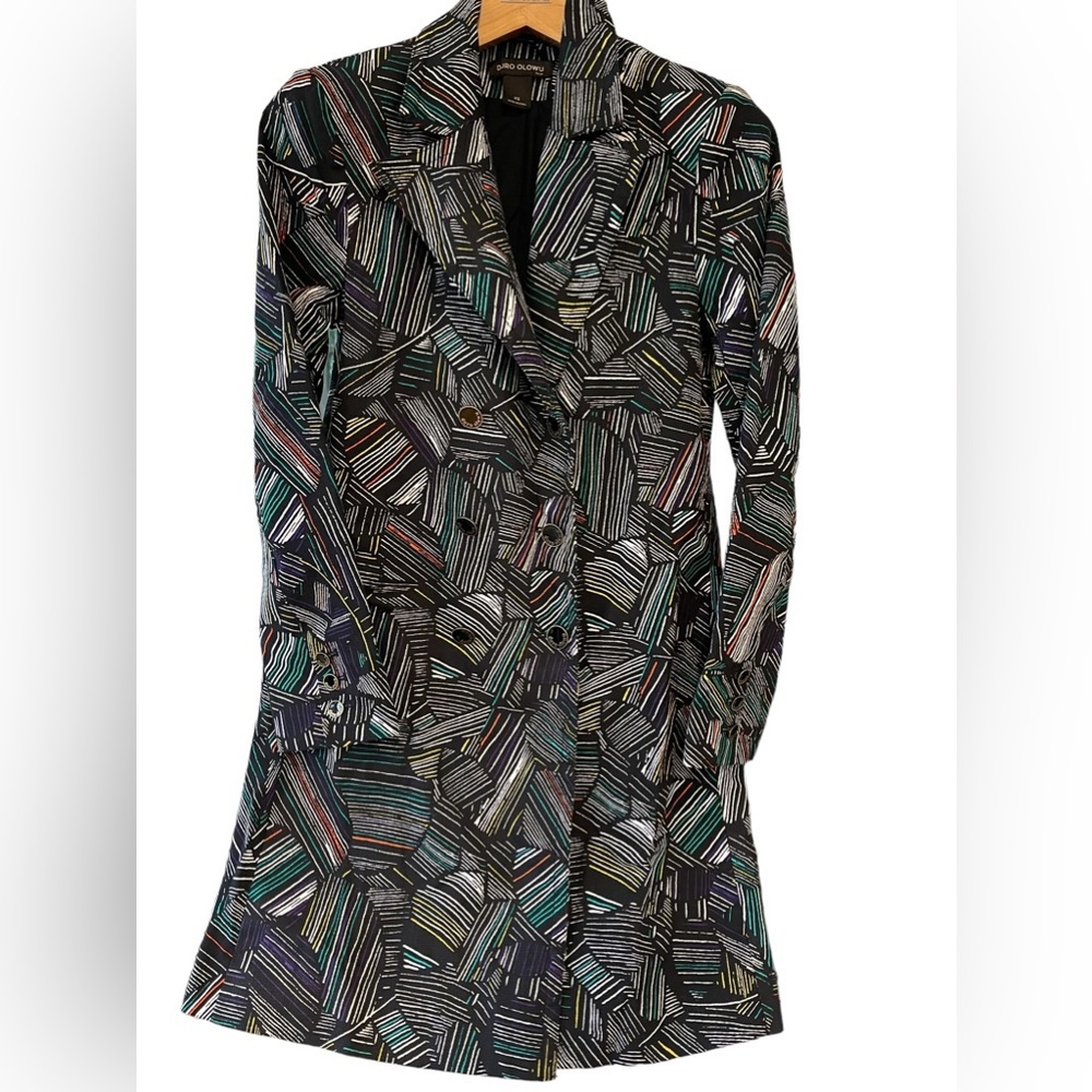 🔥🖤Duro Olowu designer jacket size XS. Stunning black jacket w/ great details!